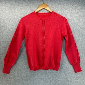 YAL New York Womens Size XS / S (?) Red Pink Crewneck Longsleeve Sweater Texture